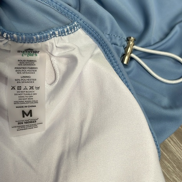 NWT Summer Mae Maternity Tankini Swimsuit Ruffle V-neck Ruched Tie Sides M - Picture 16 of 16